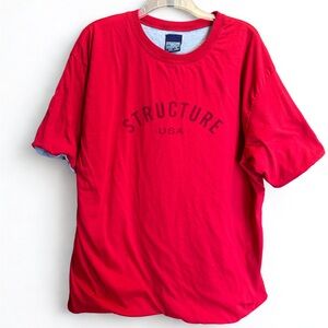Structure Men's T-shirt Heavy duty Double Layer Outdoor Red Size XL